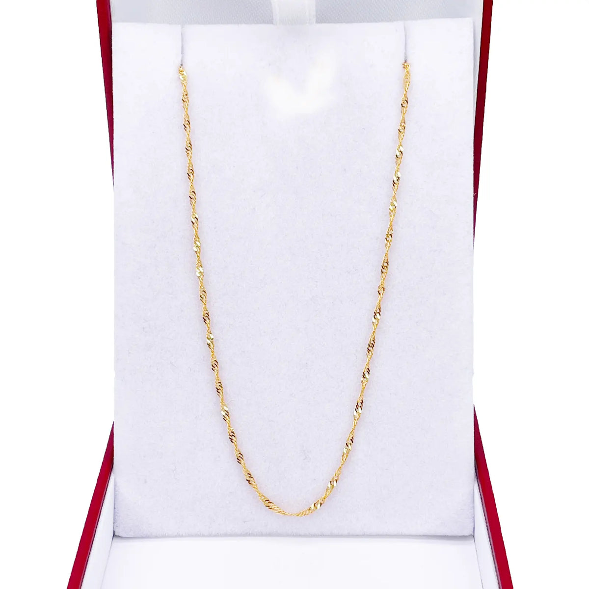 22ct Yellow Gold Fancy Twisted Ripple Chain Necklace 16''inches 1.3mm Width 