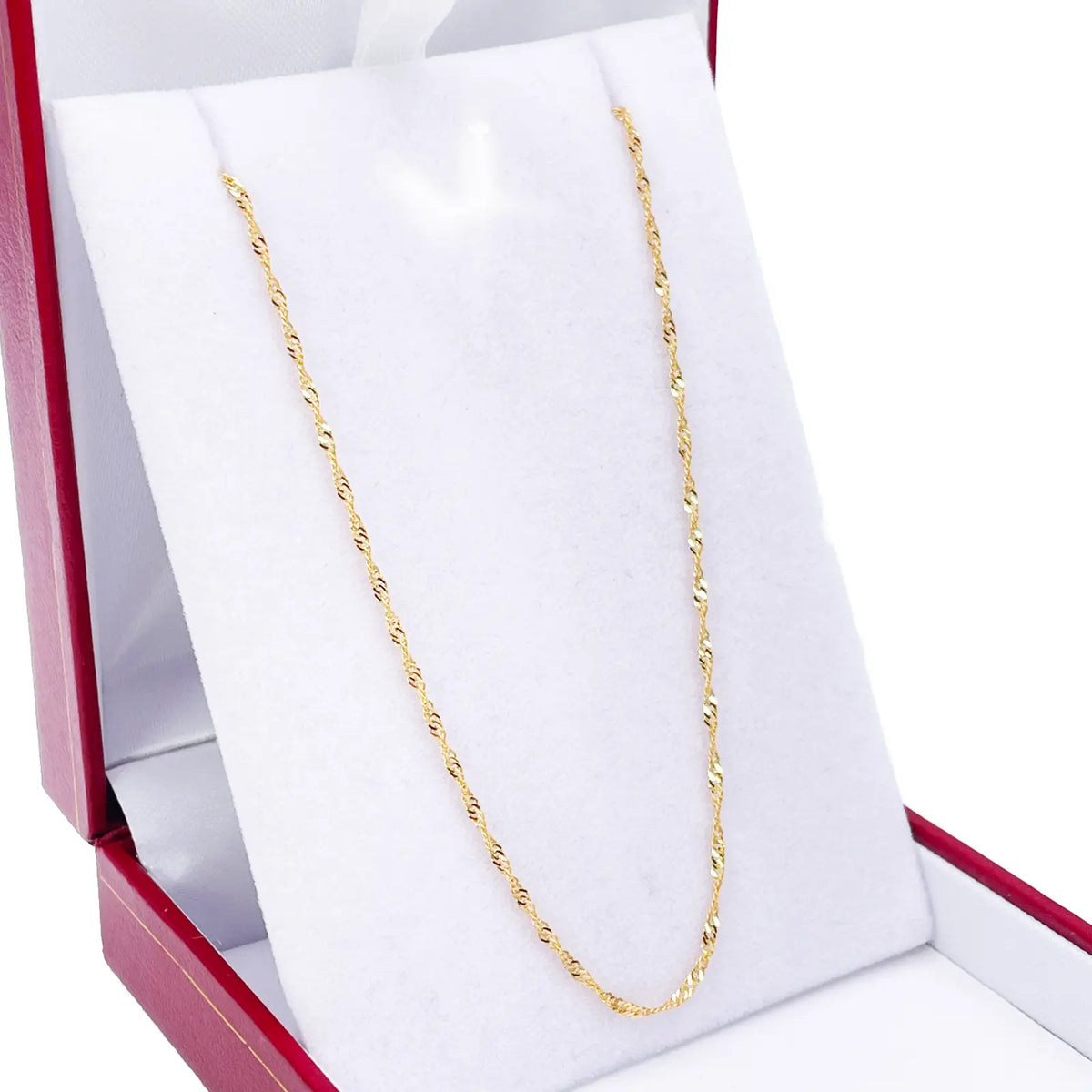 22ct Yellow Gold Fancy Twisted Ripple Chain Necklace 16''inches 1.3mm Width 