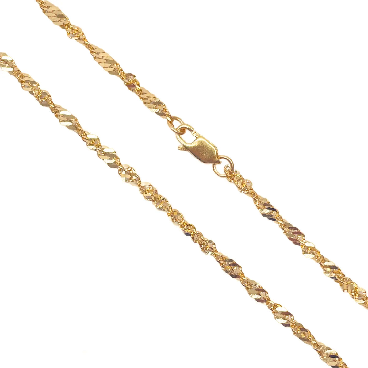 22ct Yellow Gold Fancy Twisted Ripple Chain Necklace 18 Inches 3mm Width  Gold Chain
