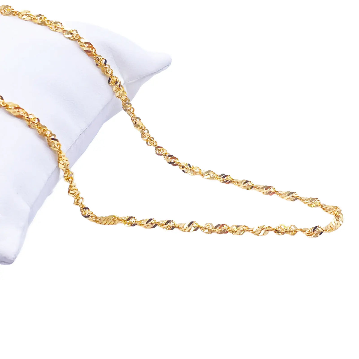 22ct Yellow Gold Fancy Twisted Ripple Chain Necklace 18 Inches 3mm Width  Gold Chain