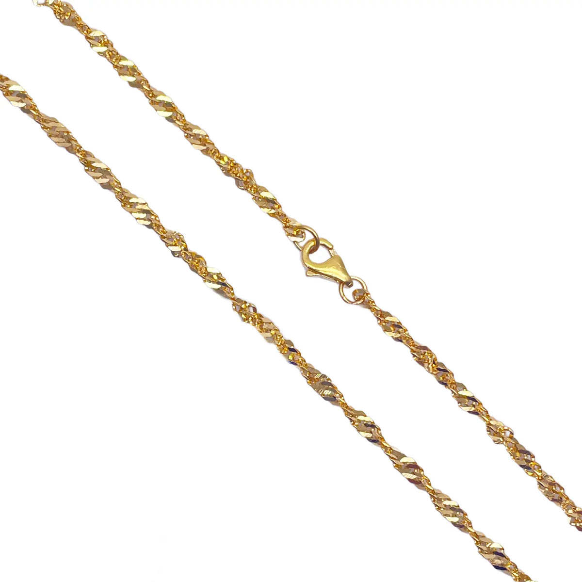 22ct Yellow Gold Fancy Twisted Ripple Chain Necklace 18''inches 2.4mm Width 