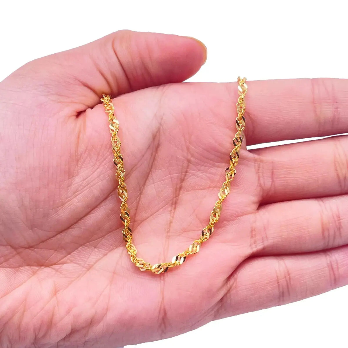 22ct Yellow Gold Fancy Twisted Ripple Chain Necklace 20 inches 2.8mm Width 