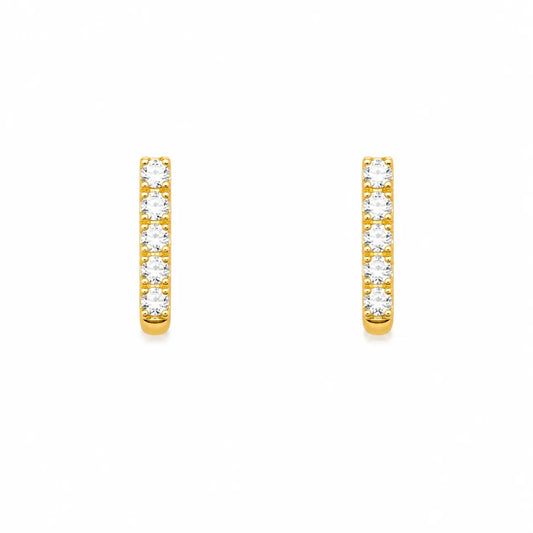 22ct Yellow Gold Five Stone Cubic Zirconia Half Hoop Childrens Earrings 10.6mm  Children's gold earring