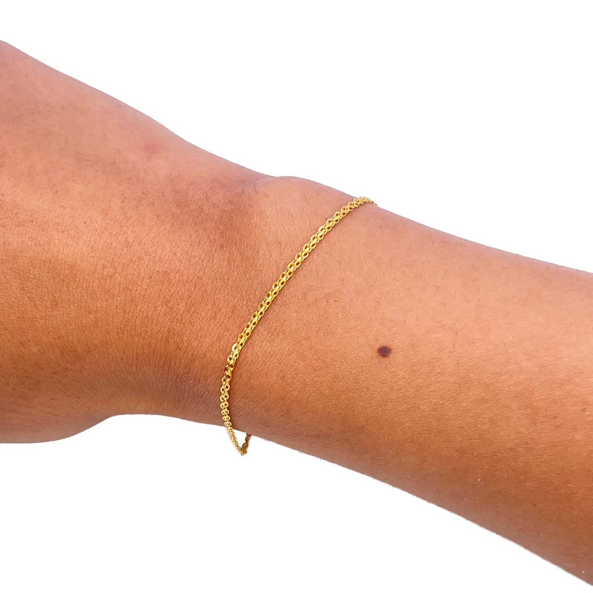 22ct Yellow Gold Flat Chain High Polished Bracelet 7'' inches 1.7mm Wide 