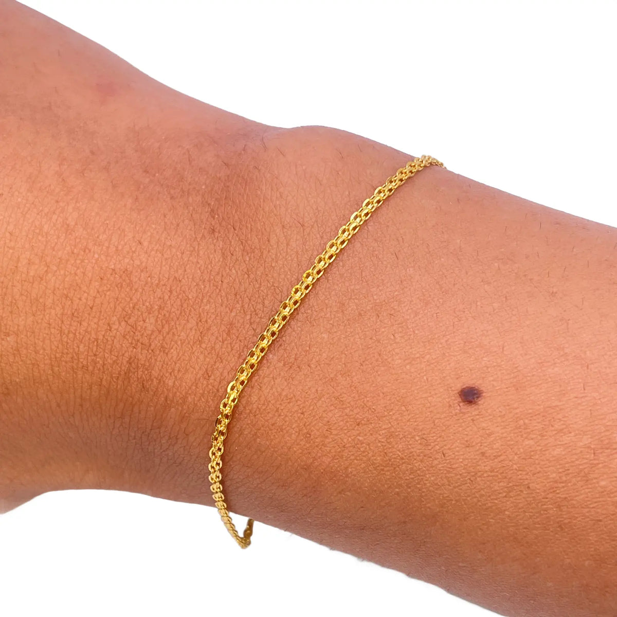22ct Yellow Gold Flat Chain High Polished Bracelet 7'' inches 1.7mm Wide 