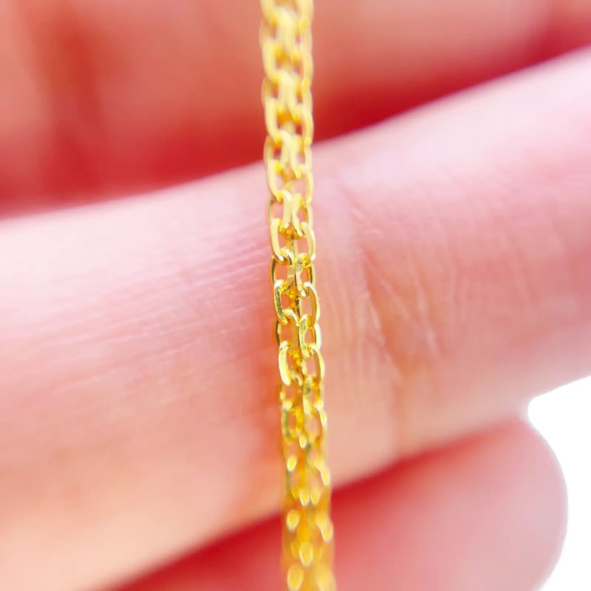 22ct Yellow Gold Flat Chain High Polished Bracelet 7'' inches 1.7mm Wide 