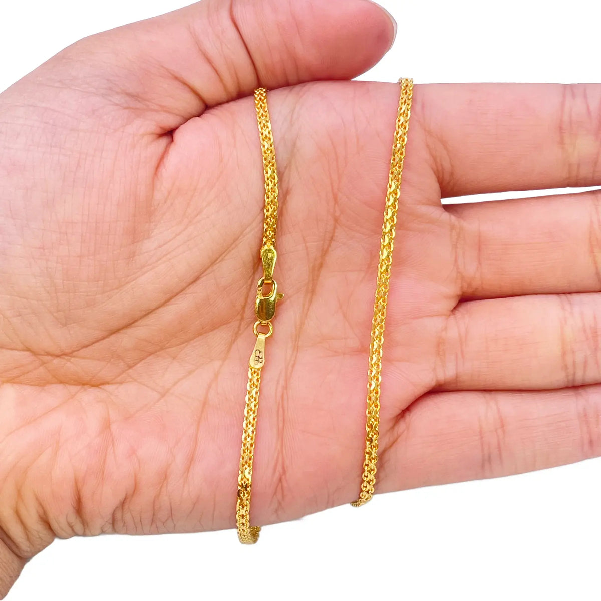22ct Yellow Gold Flat Chain Necklace 20 inches 2 mm Width 