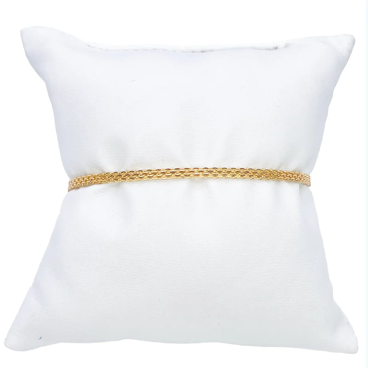 22ct Yellow Gold Flat High Polished Chain Bracelet 7'' inches 2.4mm Wide 