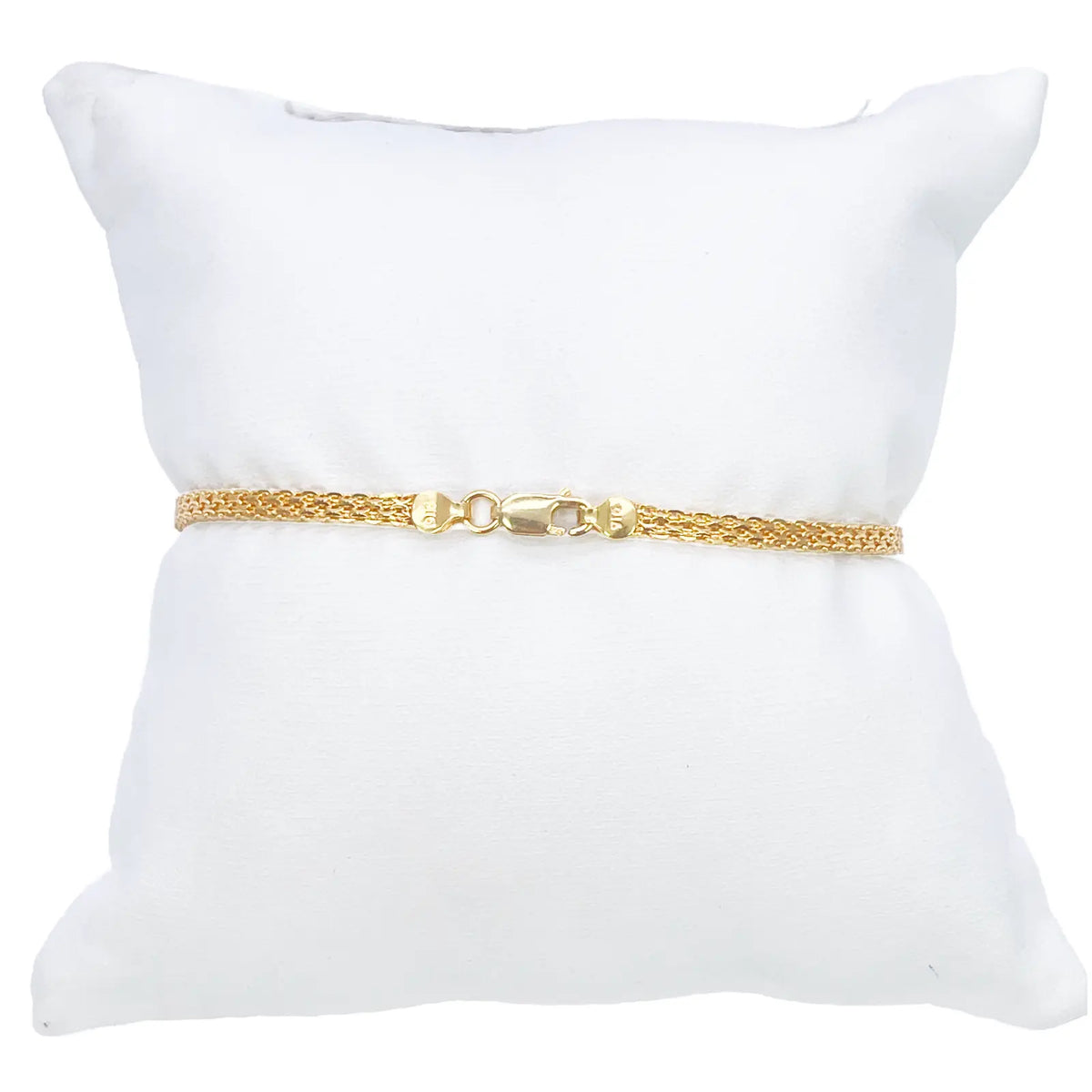 22ct Yellow Gold Flat High Polished Chain Bracelet 7'' inches 2.4mm Wide 