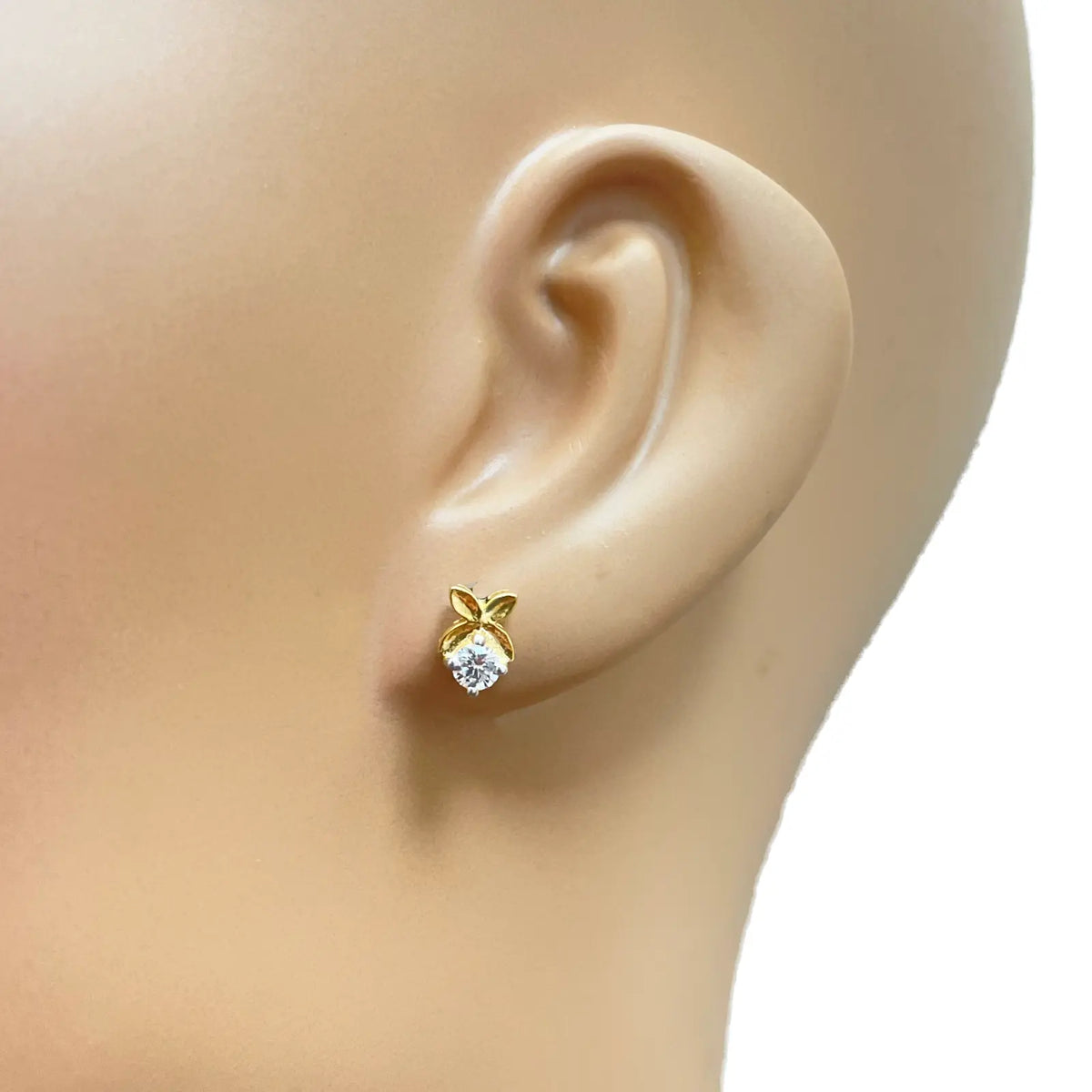 22ct Yellow Gold Floral Design 16.5 inch Necklace & Matching Stud Earrings Set 