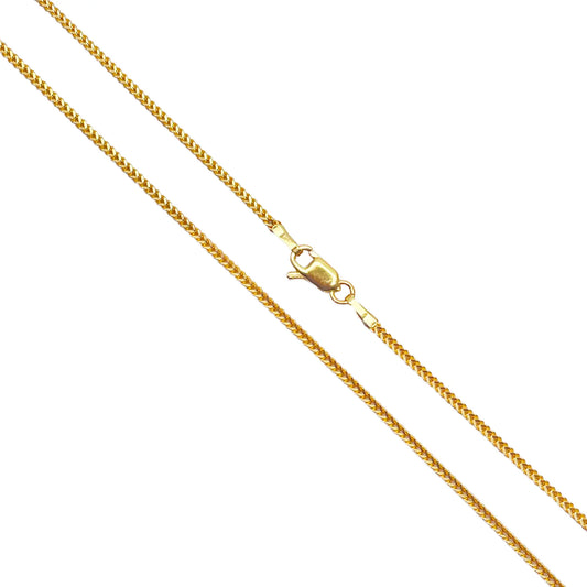 22ct Yellow Gold Foxtail Chain Necklace 16'' inches 1.6mm Width 