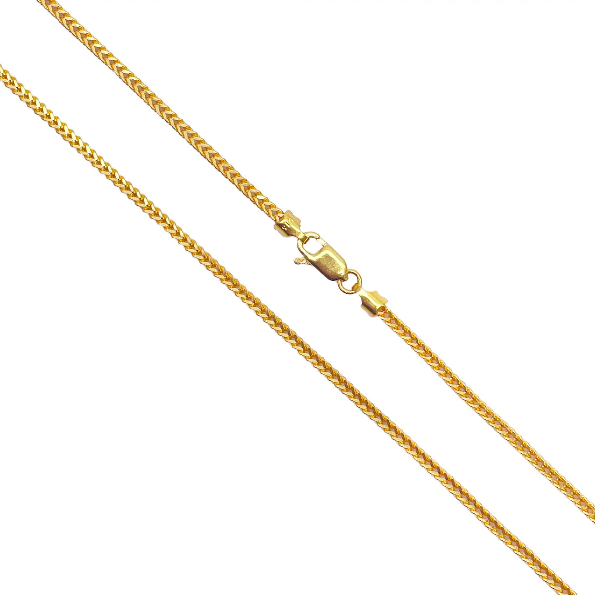 22ct Yellow Gold Foxtail Chain Necklace 18''Inches 2.0mm Width 