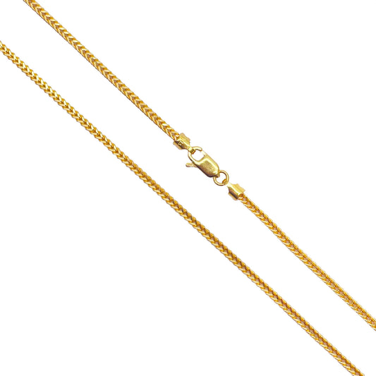 22ct Yellow Gold Foxtail Chain Necklace 18''Inches 2.0mm Width 