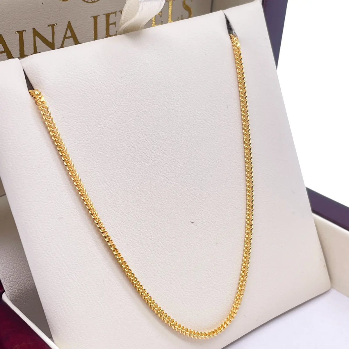 22ct Yellow Gold Foxtail Chain Necklace 20 inches 1.6mm Width 