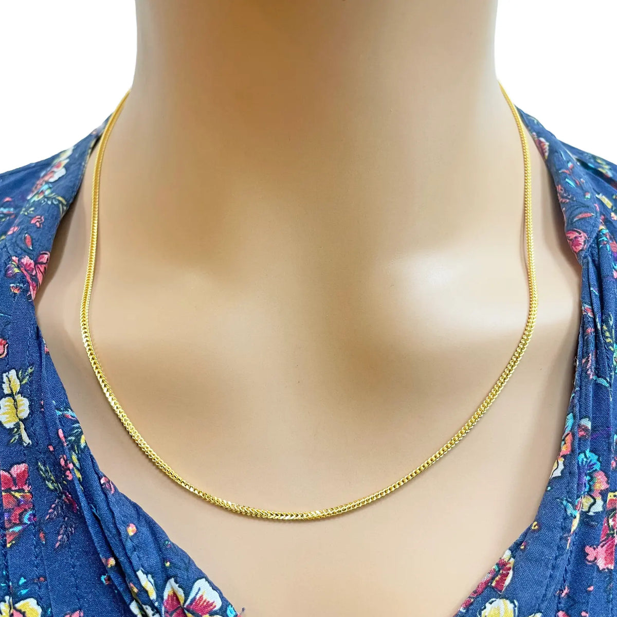 22ct Yellow Gold Foxtail Chain Necklace 20 inches 1.6mm Width 