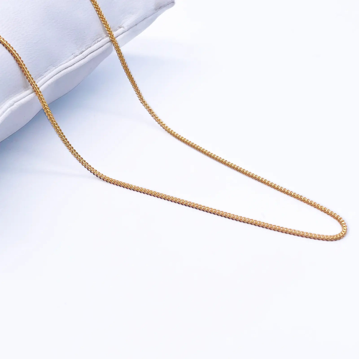 22ct Yellow Gold Foxtail Chain Necklace 20'' inches 1.2mm Width 
