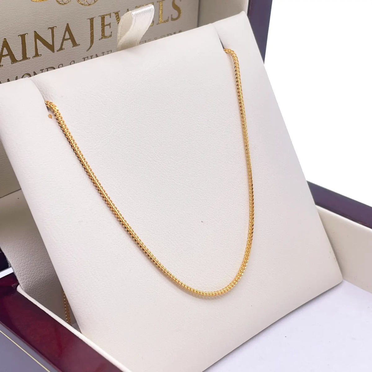 22ct Yellow Gold Foxtail Chain Necklace 20'' inches 1.2mm Width 