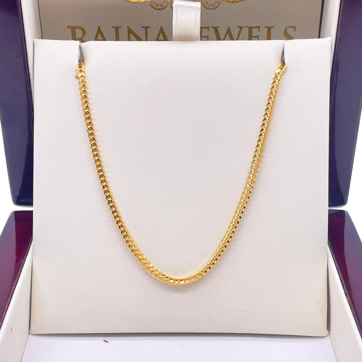 22ct Yellow Gold Foxtail Chain Necklace 20''inches 2.0mm Width 