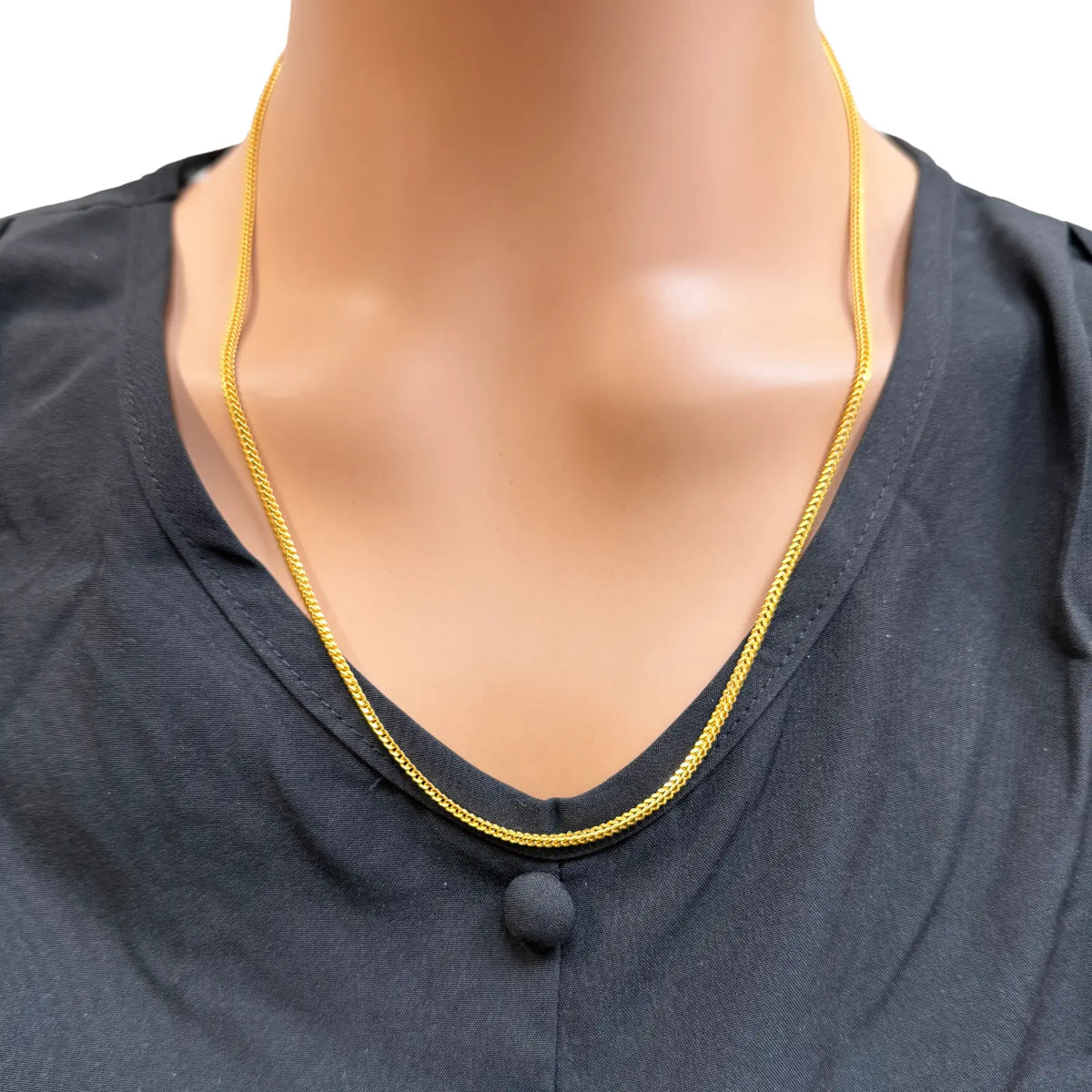 22ct Yellow Gold Foxtail Chain Necklace 22 Inches 2.0mm Width 