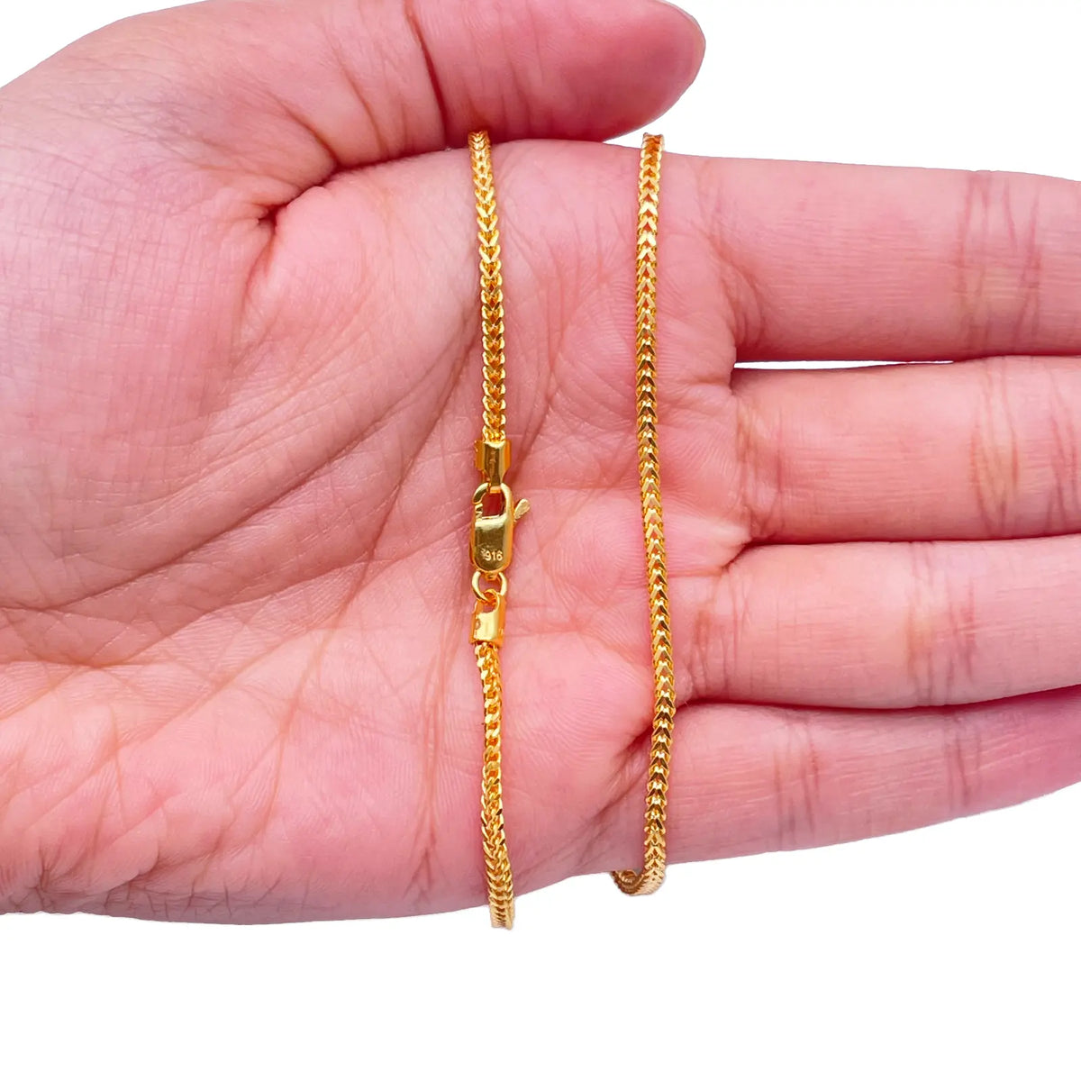22ct Yellow Gold Foxtail Chain Necklace 24 inches 2.0mm Width  Gold Chain