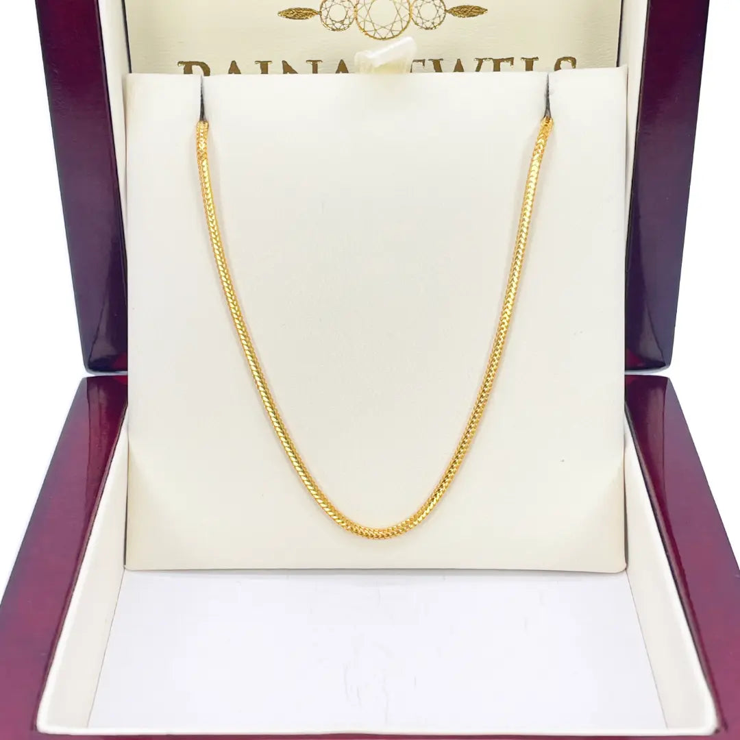 22ct Yellow Gold Foxtail Dragon Chain Necklace 16 Inches 1.8mm Width 
