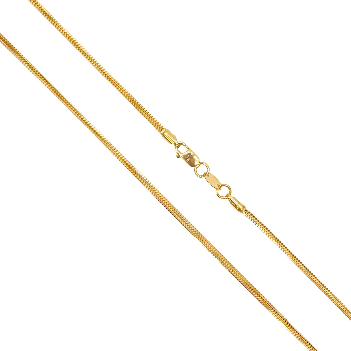 22ct Yellow Gold Foxtail Dragon Chain Necklace 18 Inches 1.5mm Width 