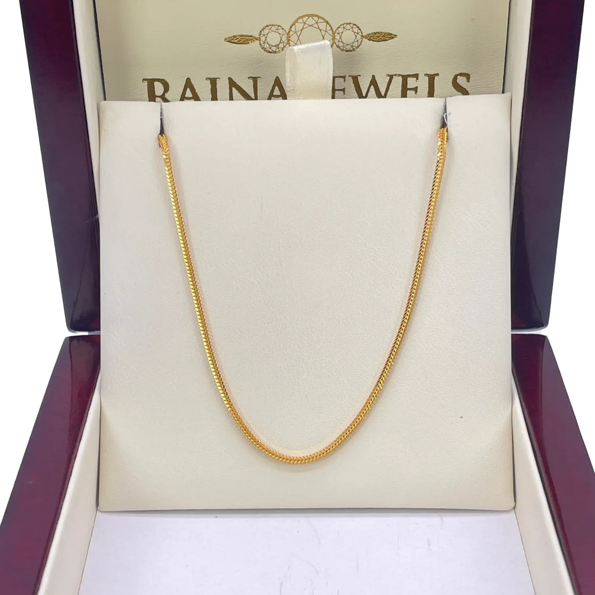 22ct Yellow Gold Foxtail Dragon Chain Necklace 18 Inches 1.5mm Width 