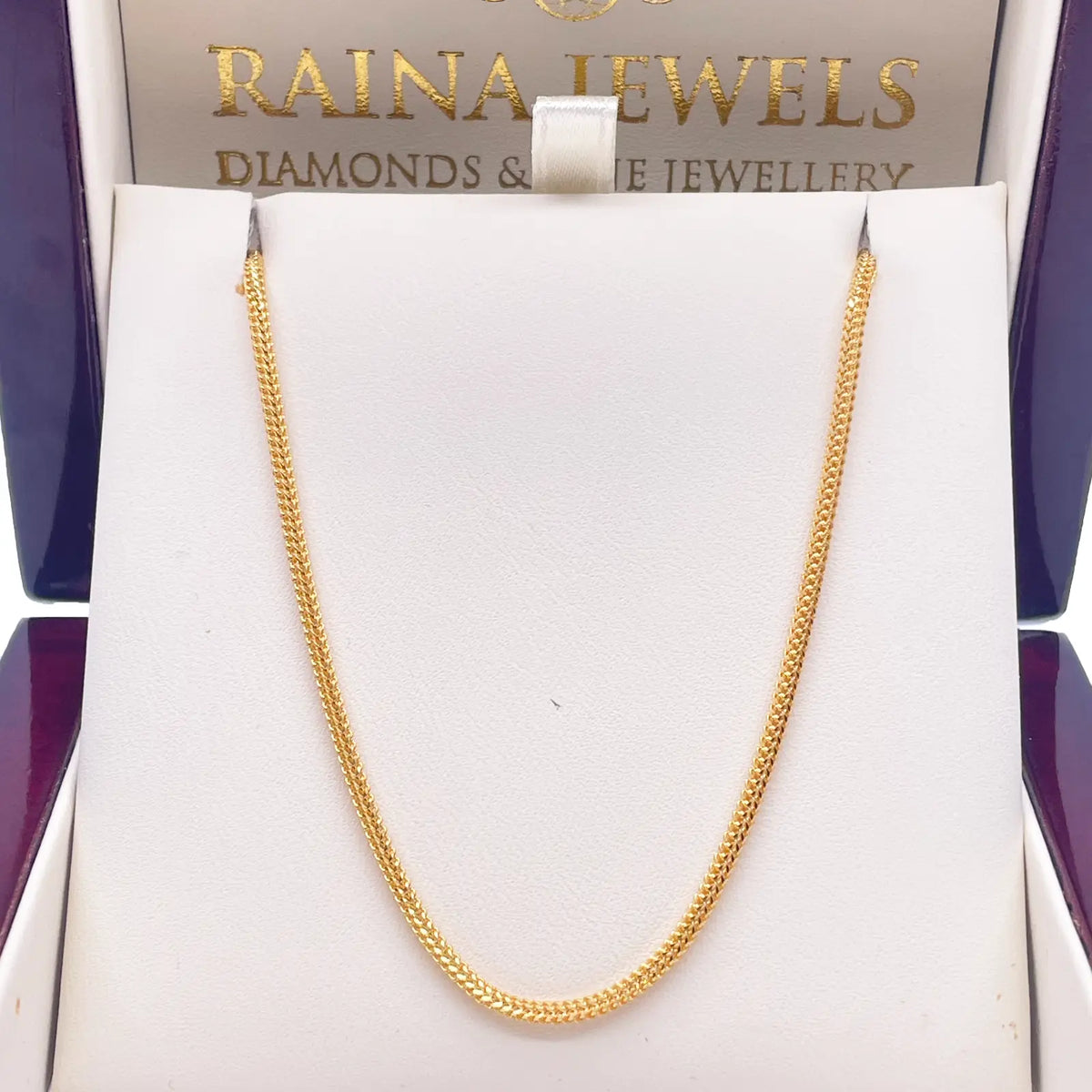 22ct Yellow Gold Foxtail Dragon Chain Necklace 18''inches 1.7mm Width 