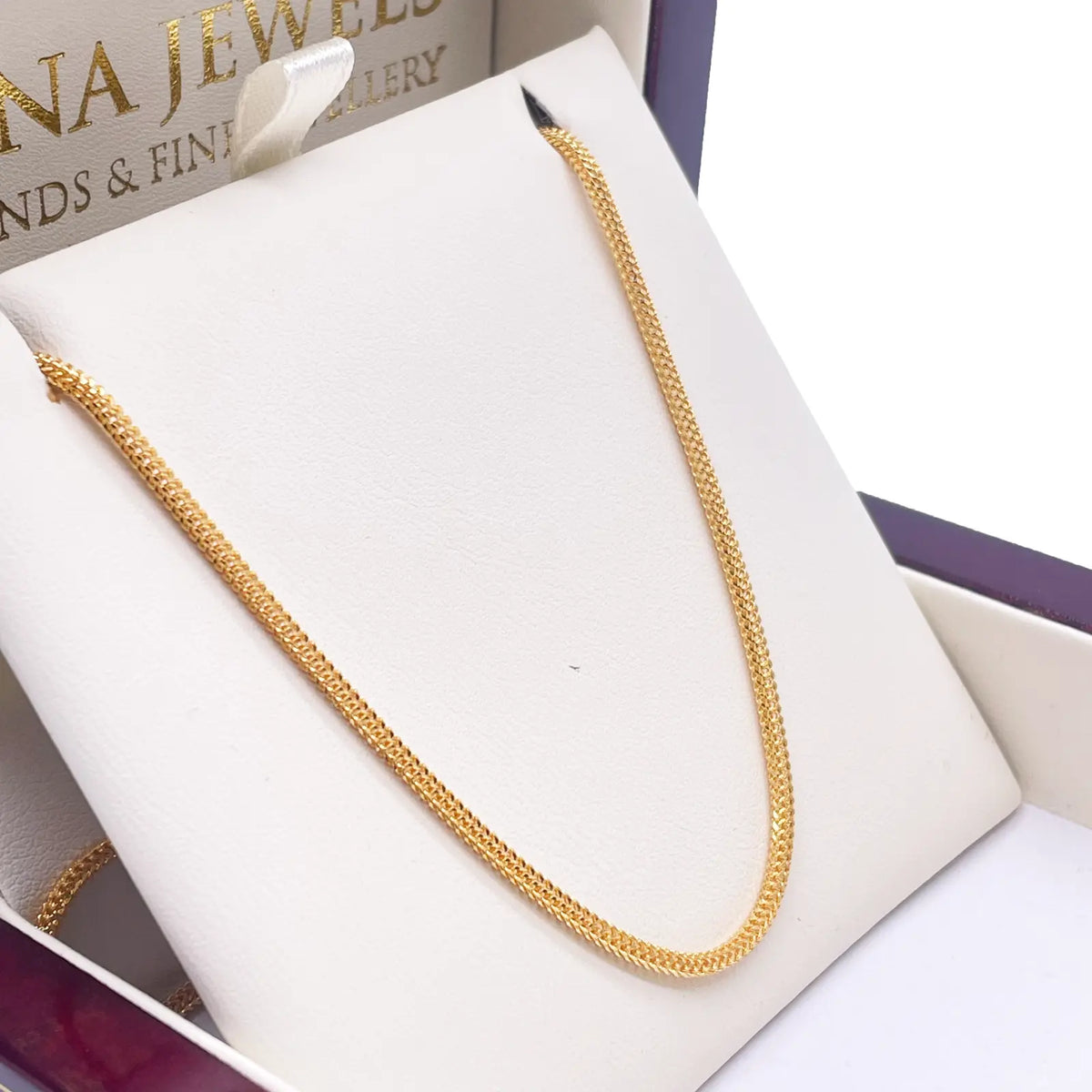22ct Yellow Gold Foxtail Dragon Chain Necklace 18''inches 1.7mm Width 