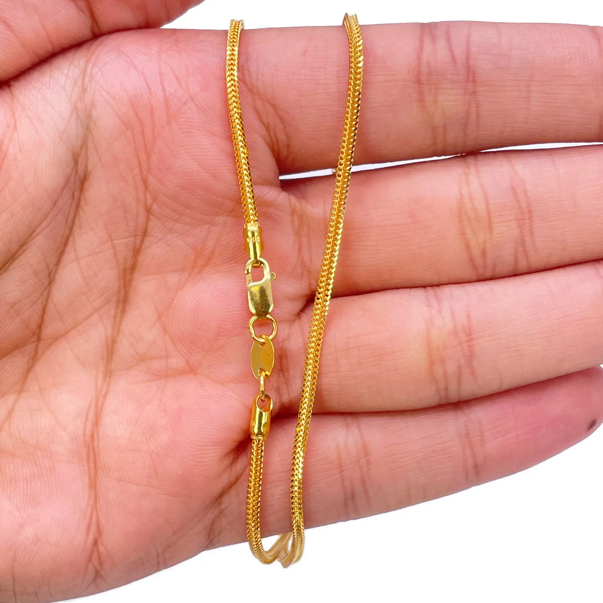 22ct Yellow Gold Foxtail Dragon Chain Necklace 20''inches 1.5mm Width 