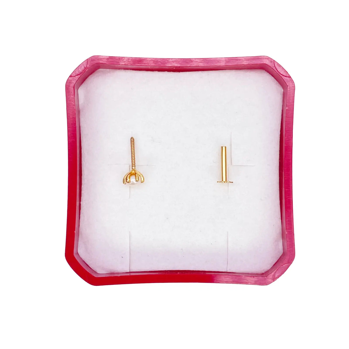 22ct Yellow Gold Freshwater Pearl Claw Single Nose Stud 3.5mm 
