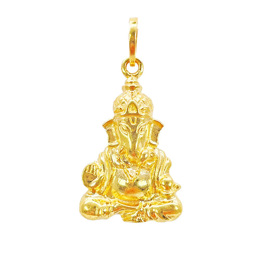 22ct Yellow Gold Ganesha Pendant ? High Polish Fine Gold, 25 x 15.5mm  Gold Pendant