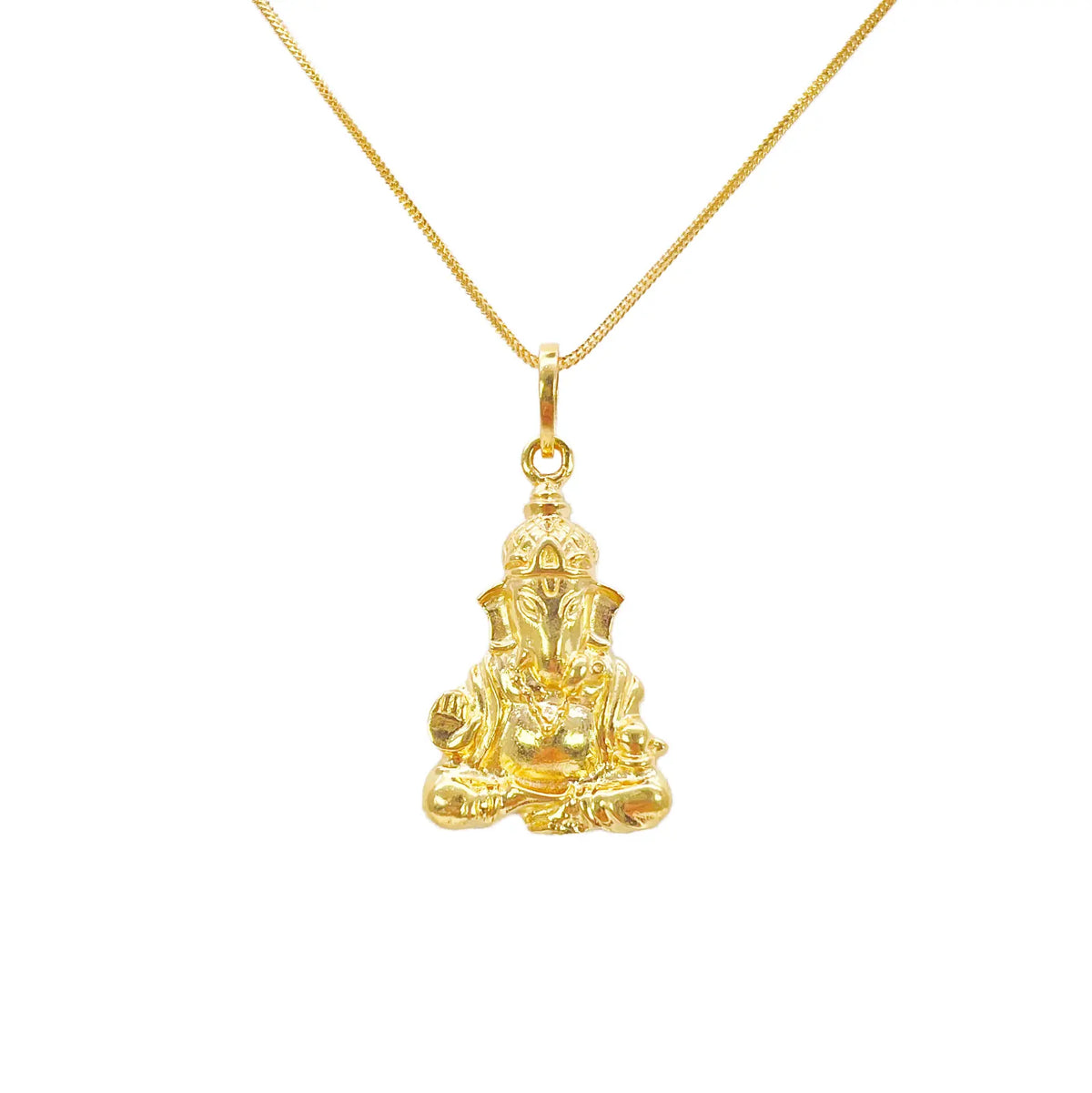 22ct Yellow Gold Ganesha Pendant ? High Polish Fine Gold, 25 x 15.5mm  Gold Pendant