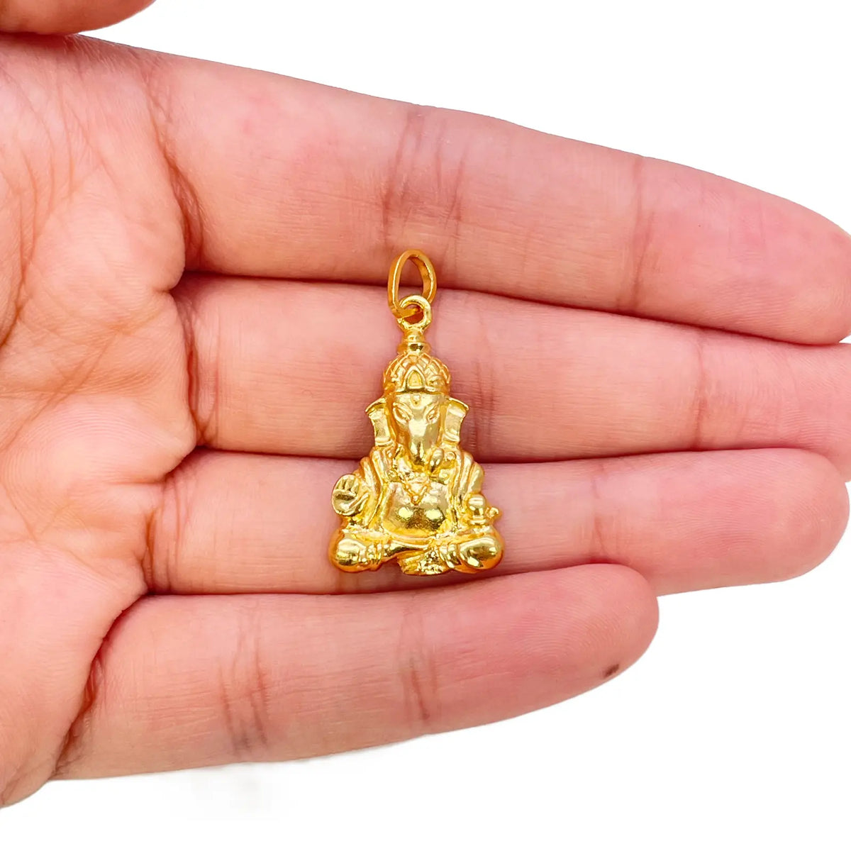 22ct Yellow Gold Ganesha Pendant ? High Polish Fine Gold, 25 x 15.5mm  Gold Pendant