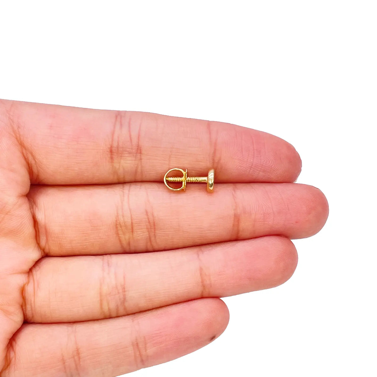 22ct Yellow Gold Handmade Unisex Flat Disk Tragus/Cartilage Single Stud Earring 