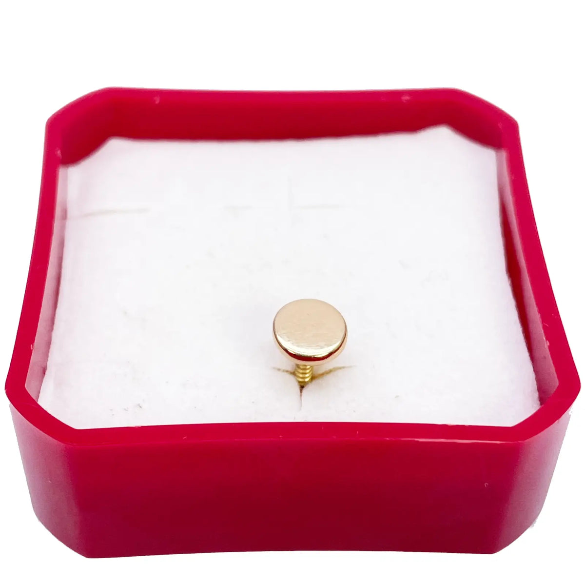 22ct Yellow Gold Handmade Unisex Flat Disk Tragus/Cartilage Single Stud Earring 