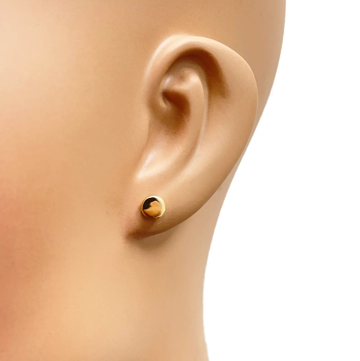 22ct Yellow Gold Handmade Unisex Flat Disk Tragus/Cartilage Single Stud Earring 