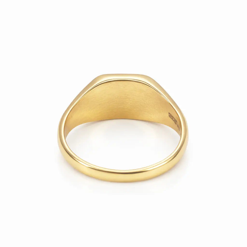22ct Yellow Gold High Polish Plain Square Signet Ring ? Size S 1/2 