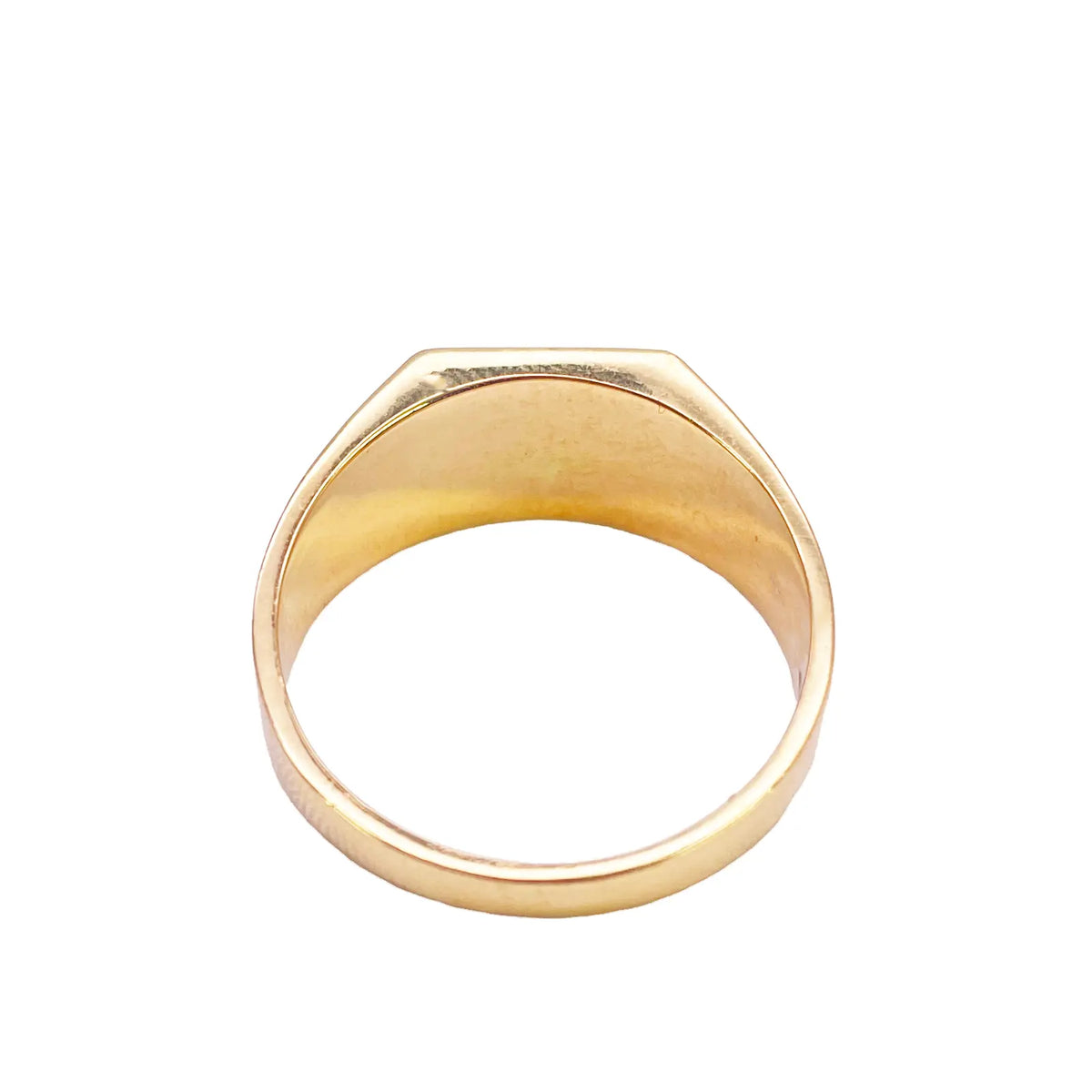 22ct Yellow Gold High Polish Square Signet Ring Plain - Size R 1/2 