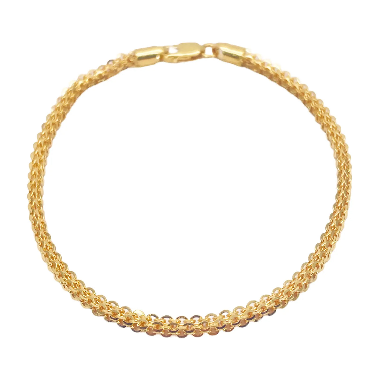 22ct Yellow Gold High Polished Chain Link Bracelet 7'' inches 2.3mm Wide 