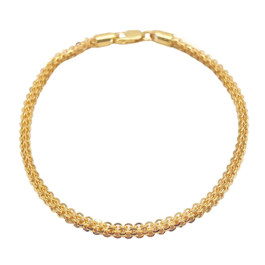 22ct Yellow Gold High Polished Chain Link Bracelet 7'' inches 2.3mm Wide 