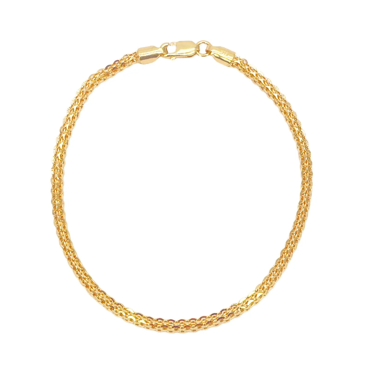 22ct Yellow Gold High Polished Chain Link Bracelet 7'' inches 2.3mm Wide 