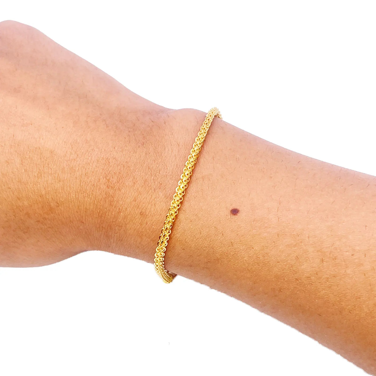 22ct Yellow Gold High Polished Chain Link Bracelet 7'' inches 2.3mm Wide 
