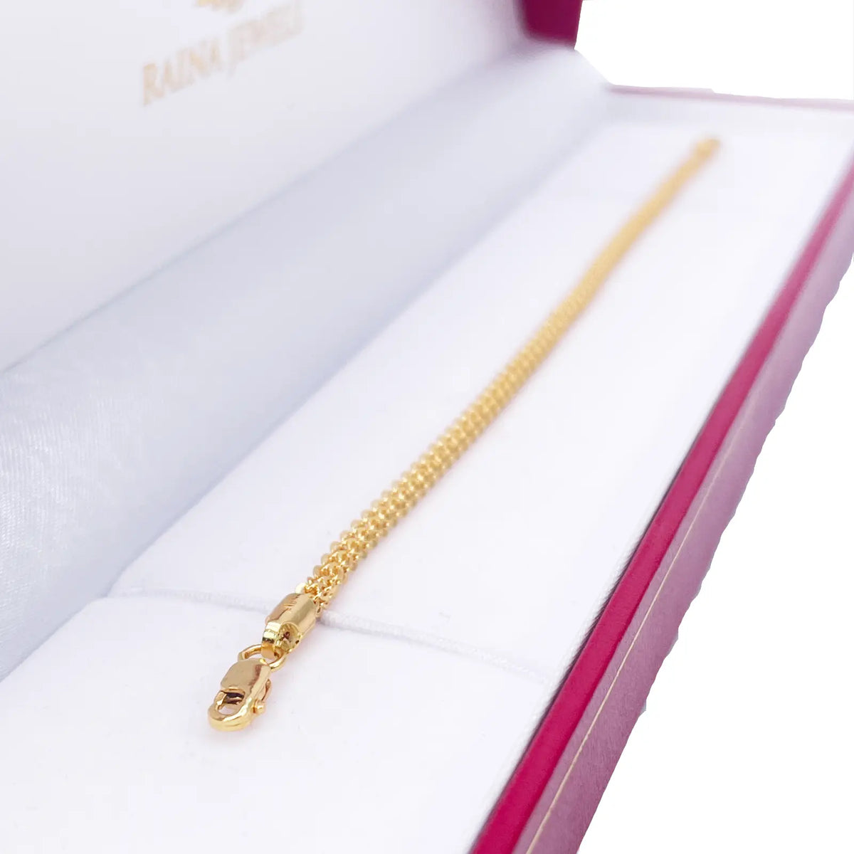 22ct Yellow Gold High Polished Chain Link Bracelet 7'' inches 2.3mm Wide 