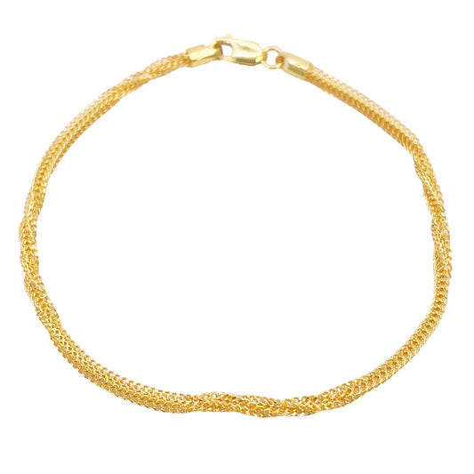 22ct Yellow Gold High Polished Chain Twisted Bracelet 6.5'' inches 2.3mm Wide 