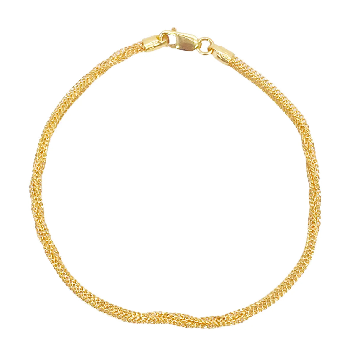22ct Yellow Gold High Polished Chain Twisted Bracelet 6.5'' inches 2.3mm Wide 