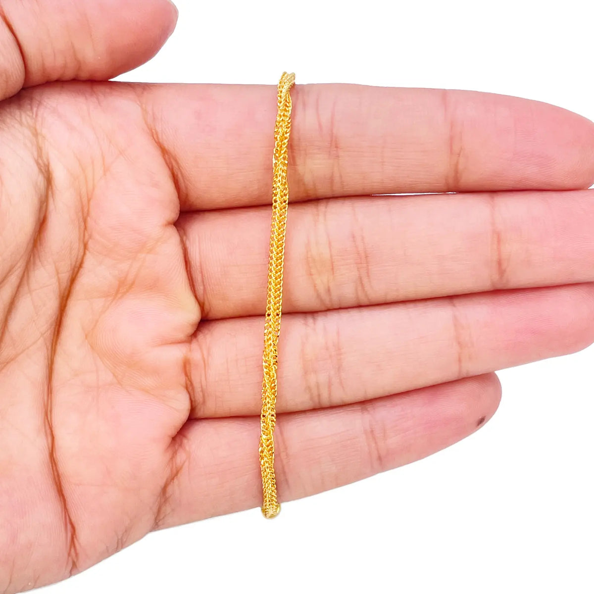22ct Yellow Gold High Polished Chain Twisted Bracelet 6.5'' inches 2.3mm Wide 