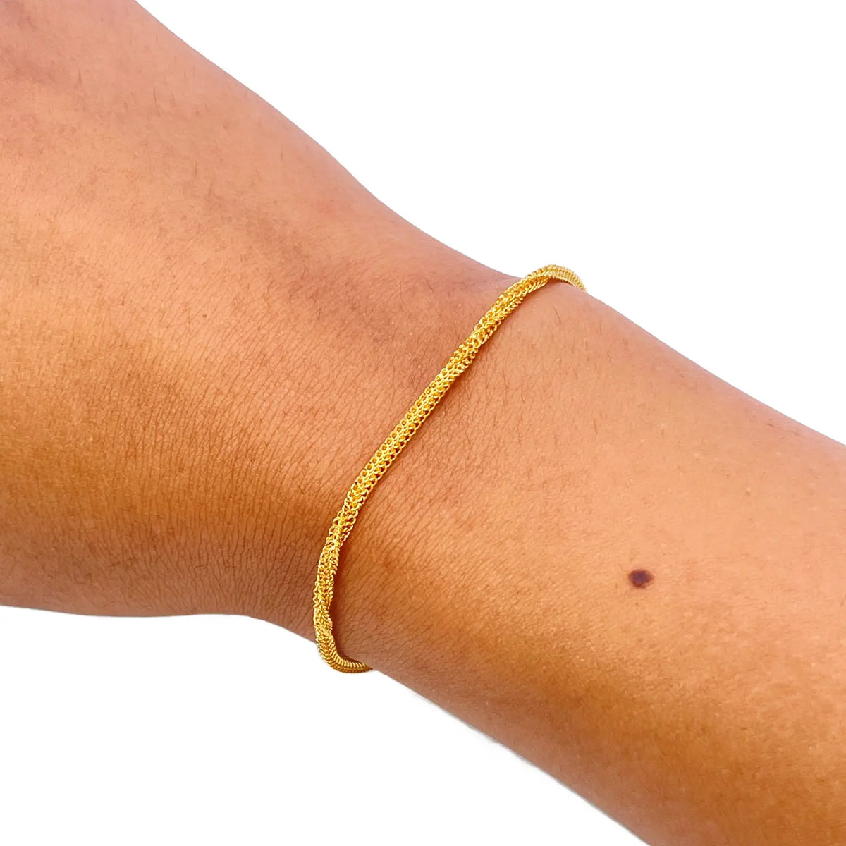 22ct Yellow Gold High Polished Chain Twisted Bracelet 6.5'' inches 2.3mm Wide 