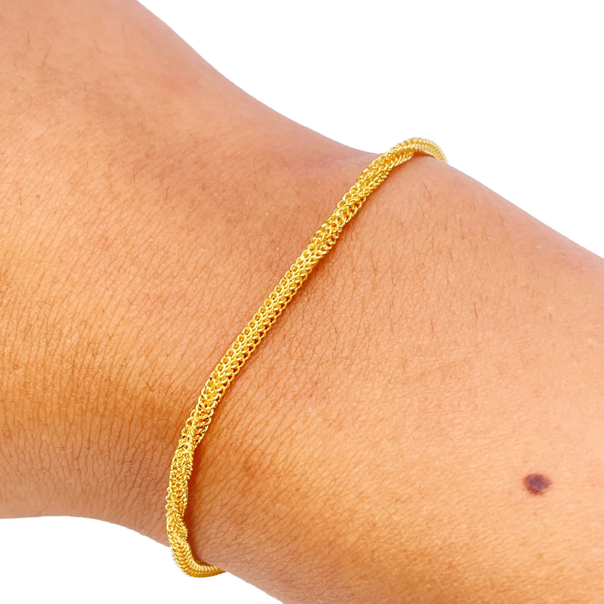 22ct Yellow Gold High Polished Chain Twisted Bracelet 6.5'' inches 2.3mm Wide 