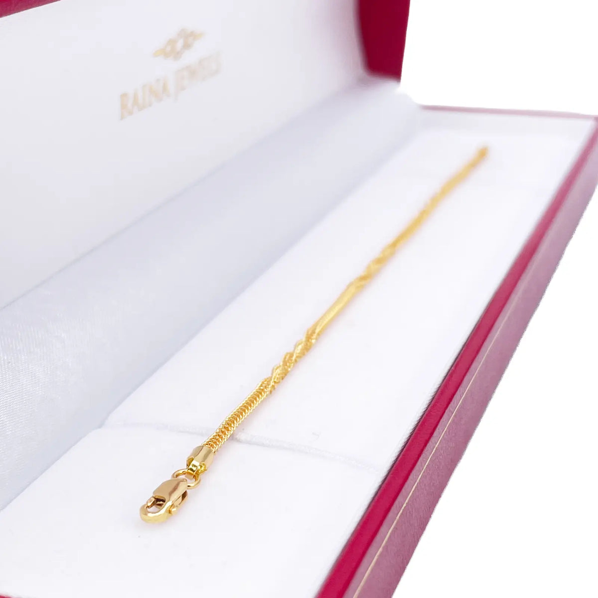 22ct Yellow Gold High Polished Chain Twisted Bracelet 6.5'' inches 2.3mm Wide 